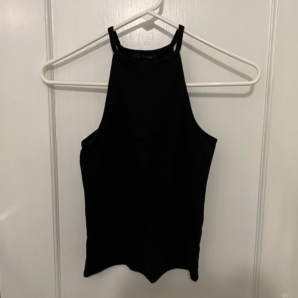Forever 21 black cropped tank top
